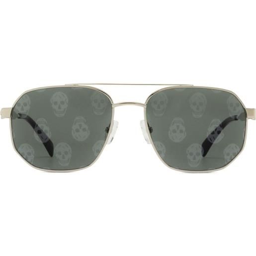 Alexander McQueen Eyewear occhiali da sole stile pilota - argento