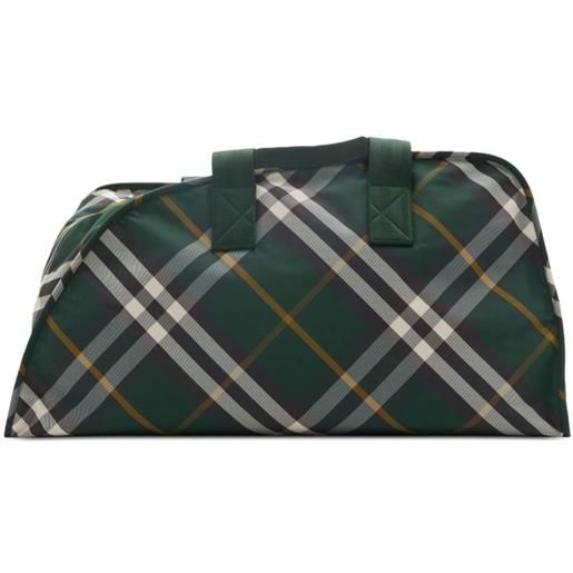 Burberry borsone a quadri - verde