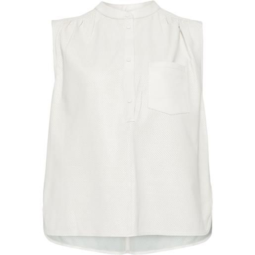 Yves Salomon blusa smanicata - grigio