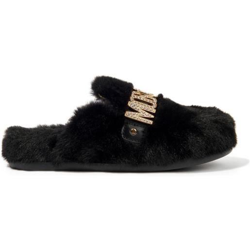 Moschino Kids slippers con logo - nero