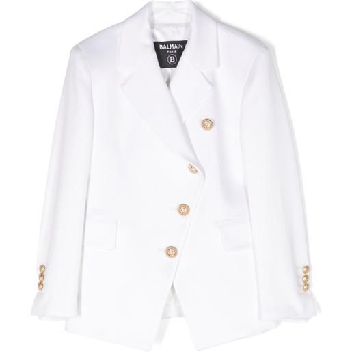 Balmain Kids blazer monopetto asimmetrico - bianco