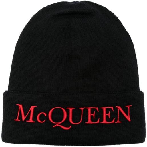 Alexander McQueen berretto con ricamo - nero