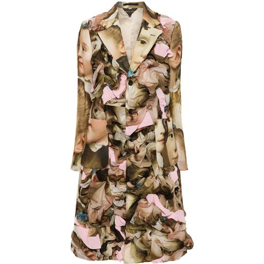 Comme Des Garçons cappotto midi con stampa - verde