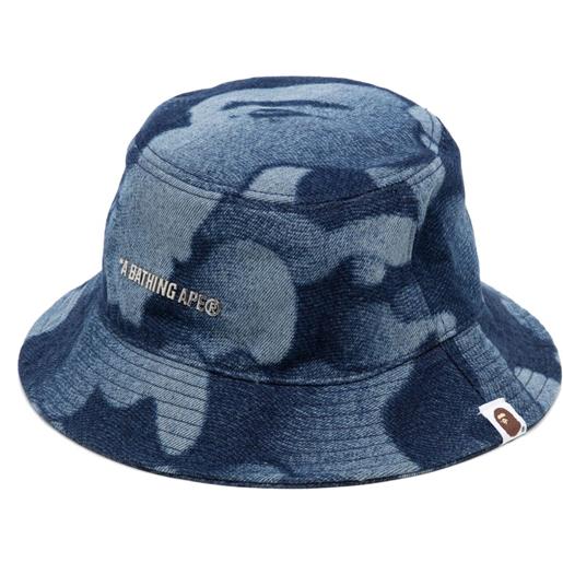 A BATHING APE® cappello bucket con placca logo - blu