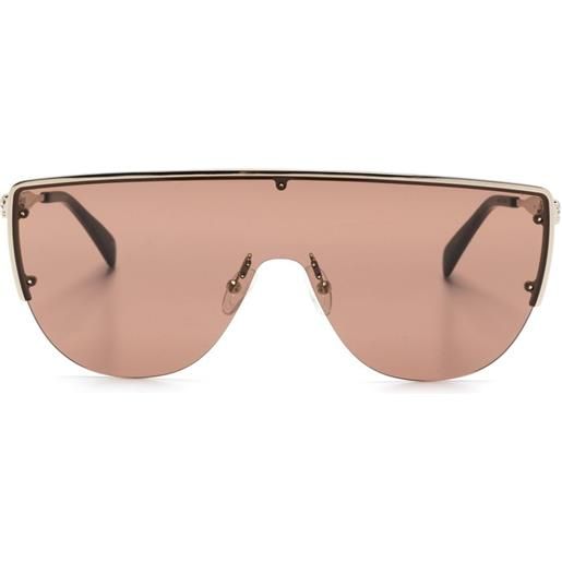 Alexander McQueen Eyewear occhiali da sole a mascherina - marrone