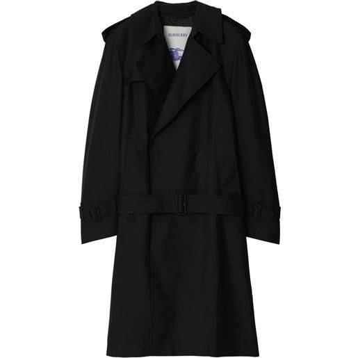 Burberry trench doppiopetto con cintura - nero