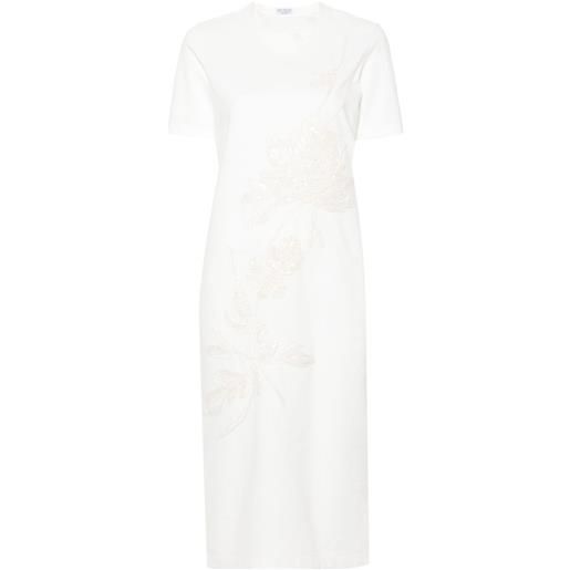 Brunello Cucinelli abito midi con paillettes - bianco