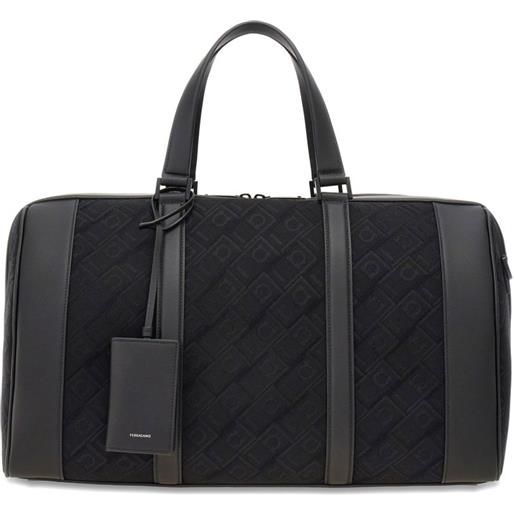 Ferragamo borsone gancini - nero