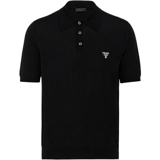 Prada polo con ricamo - nero