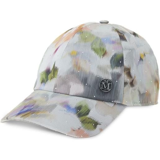 Maison Michel cappello da baseball tiger con stampa astratta - grigio