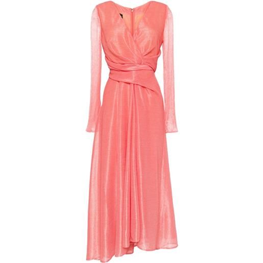 Talbot Runhof abito midi a portafoglio - rosa