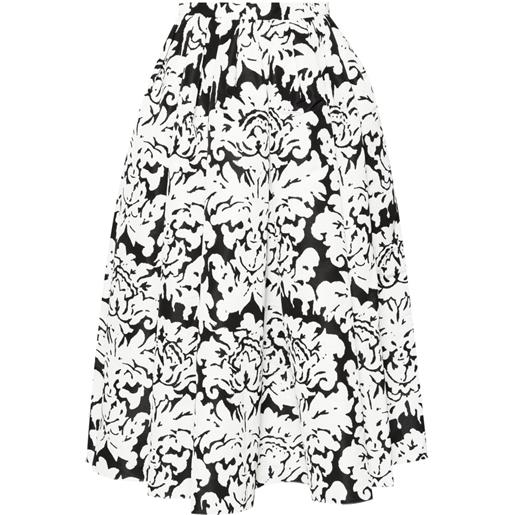 Alexander McQueen gonna midi con stampa damask - nero