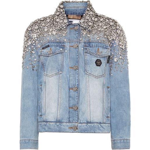 Philipp Plein giacca denim con decorazione - blu