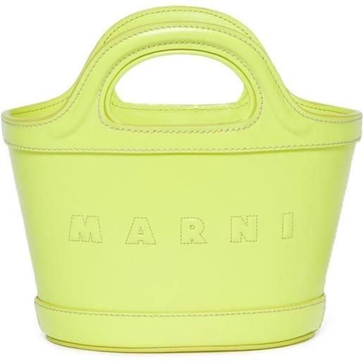 Marni Kids borsa a secchiello tropicalia con ricamo - verde