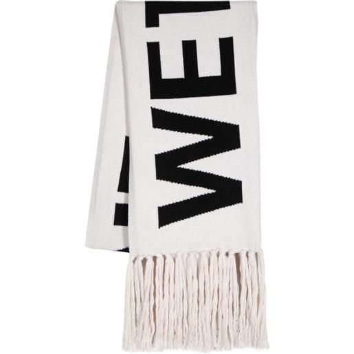 We11done sciarpa con logo jacquard - toni neutri