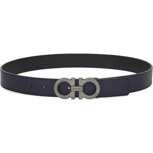 Ferragamo cintura gancini reversibile - blu