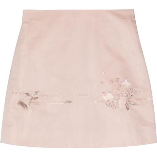 SHIATZY CHEN minigonna con ricamo - rosa