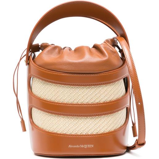 Alexander McQueen borsa a secchiello rise - marrone