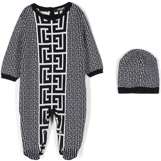 Balmain Kids pigiama con monogramma - nero
