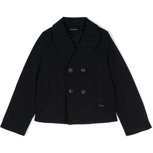 Emporio Armani Kids blazer monopetto con placca logo - blu