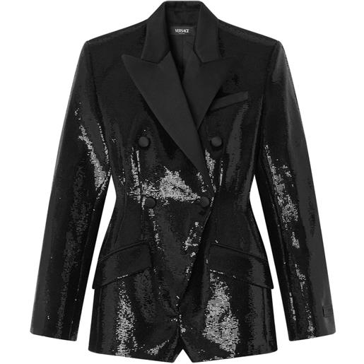 Versace tuta corta hourglass con decorazione - nero