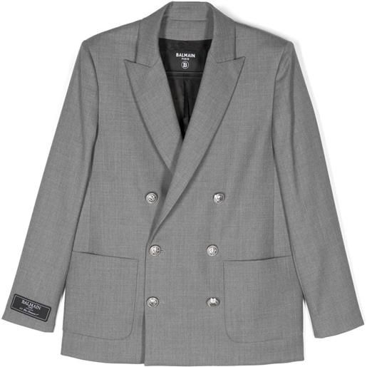 Balmain Kids blazer doppiopetto - grigio