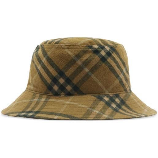 Burberry cappello bucket a quadri - marrone
