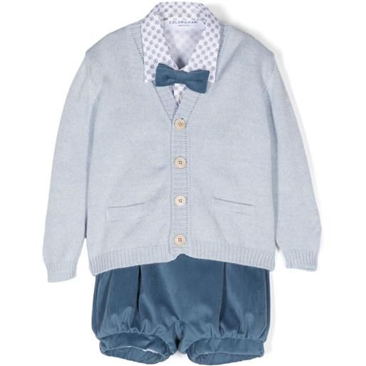 Colorichiari set neonato a coste - blu
