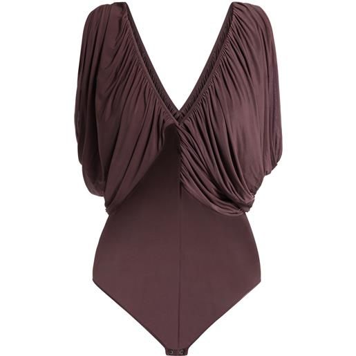 Magda Butrym body con ruches - viola