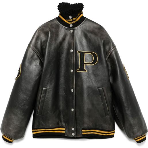 Prada bomber in pelle - nero