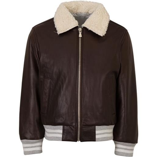 Eleventy Kids bomber in pelle - marrone