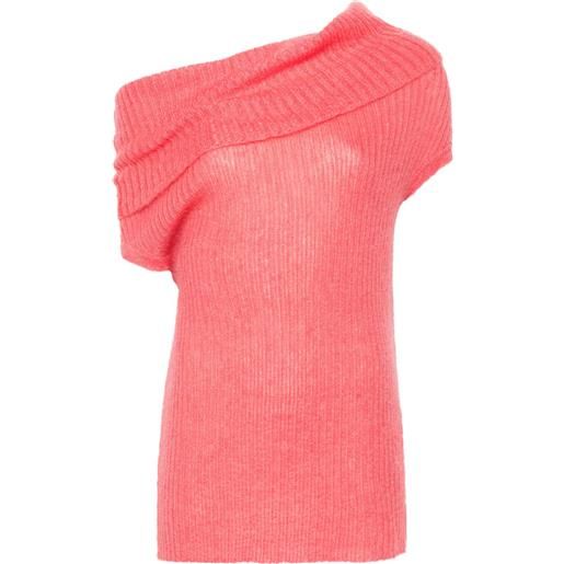 Yohji Yamamoto canotta con scollo drappeggiato - rosa