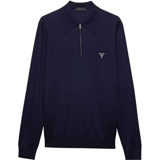 Prada polo a maniche lunghe - blu