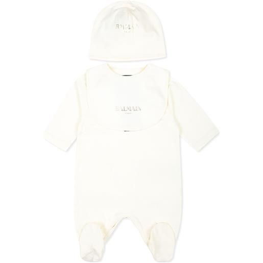 Balmain Kids set neonato con stampa - toni neutri