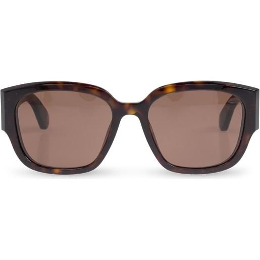 Alexander McQueen Eyewear occhiali da sole con logo inciso - marrone