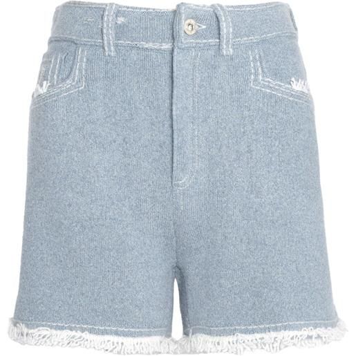 Barrie shorts con frange - blu