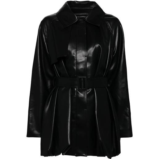 Goen.J trench in pelle - nero
