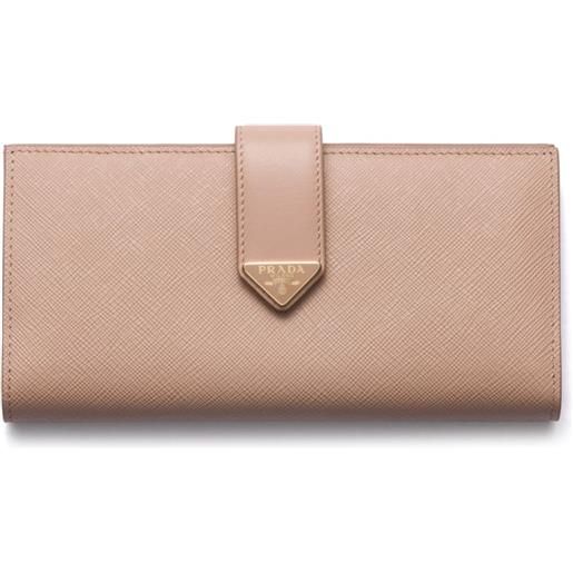 Prada portafoglio grande in pelle - rosa