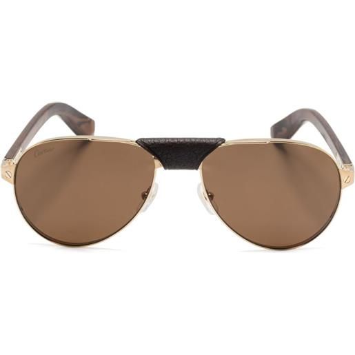 Cartier Eyewear occhiali da sole ct0495s - marrone