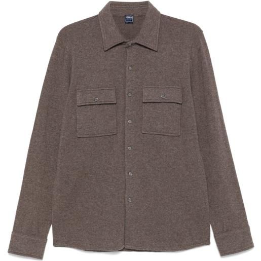 Fedeli giacca-camicia corviglia in cashmere - marrone