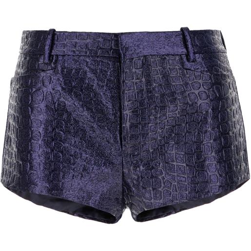 TOM FORD shorts con effetto coccodrillo - viola
