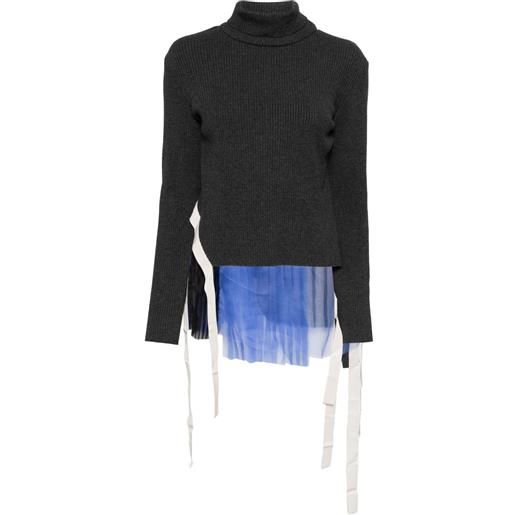 Shanshan Ruan maglione con dettaglio cut-out - grigio