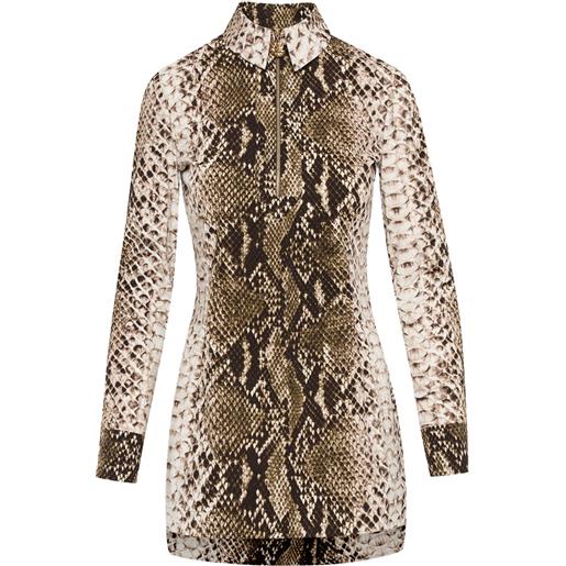 Oscar de la Renta chemisier snake in popeline di cotone - verde