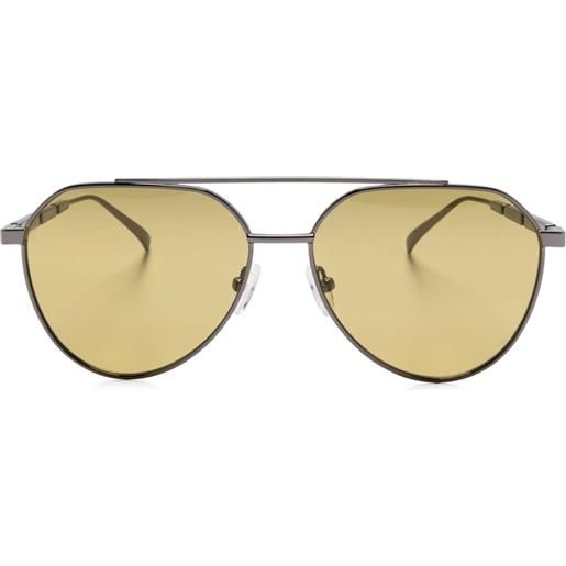 Alexander McQueen Eyewear occhiali da sole con montatura stile pilota - grigio