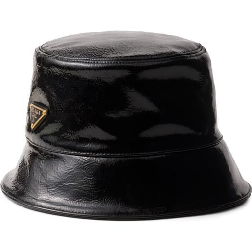 Prada cappello bucket con logo - nero