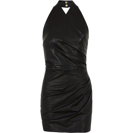 Balmain abito corto drappeggiato - nero