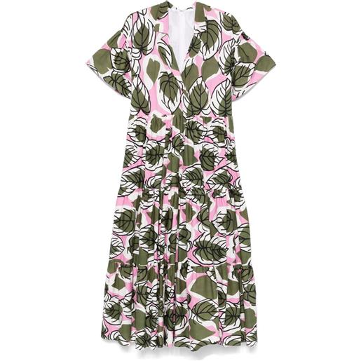 Talbot Runhof abito midi a fiori - bianco