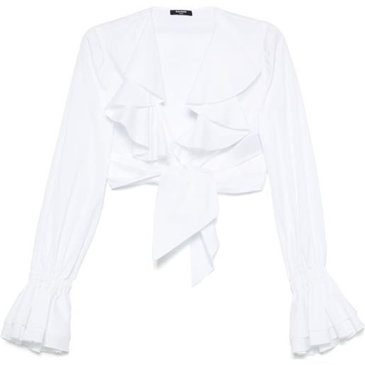 Balmain blusa con ruches - bianco