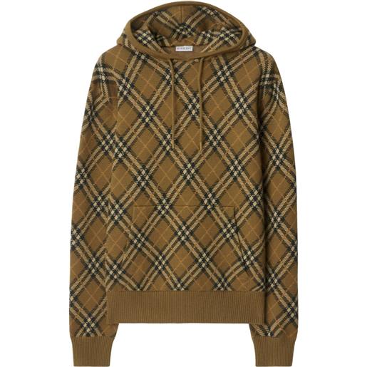 Burberry felpa con cappuccio nova check - toni neutri