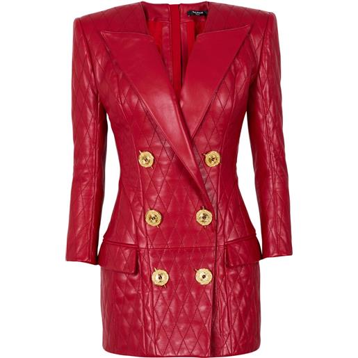 Balmain abito corto trapuntato - rosso